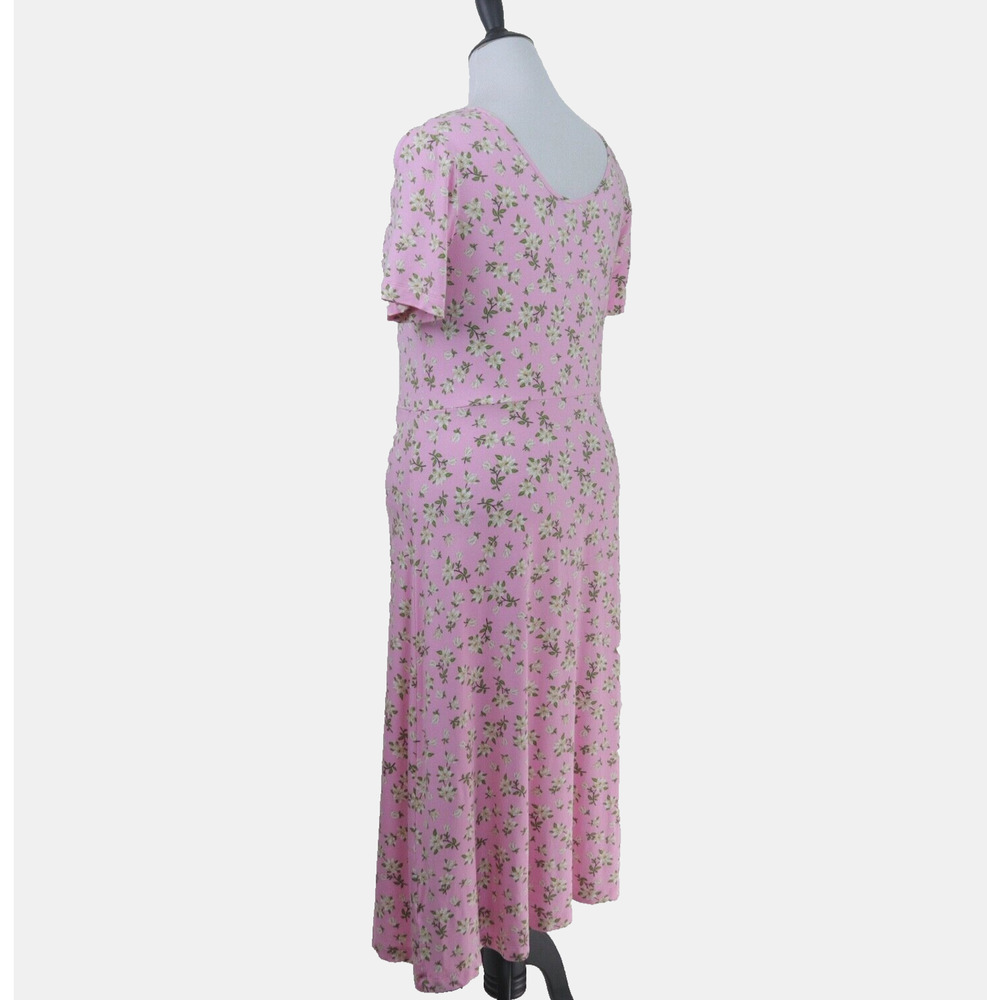 Draper James Size L Tammy Midi T-Shirt Dress Pink Magnolia Floral - Picture 4 of 9